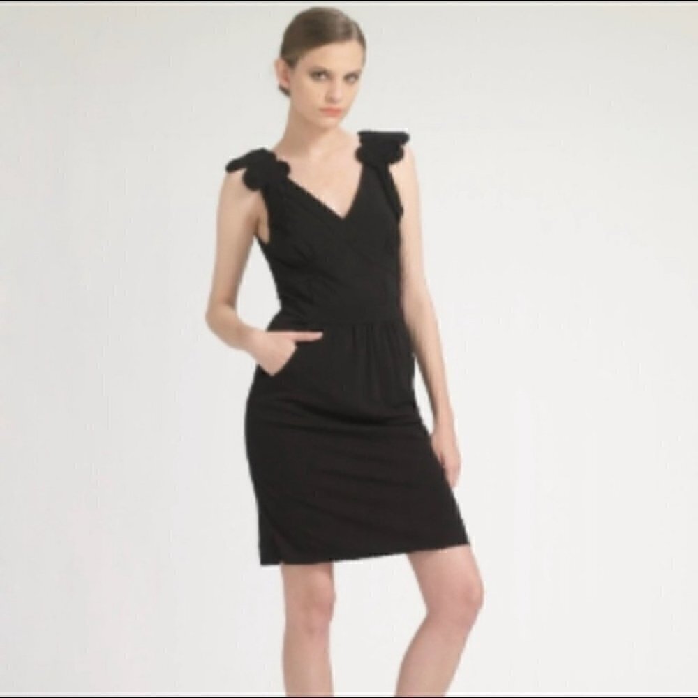 Anthropologie Leifsdottir Black Serpantina Cocktail Dress